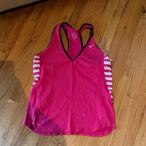 Nike Fuchsia and White Racerback Tank